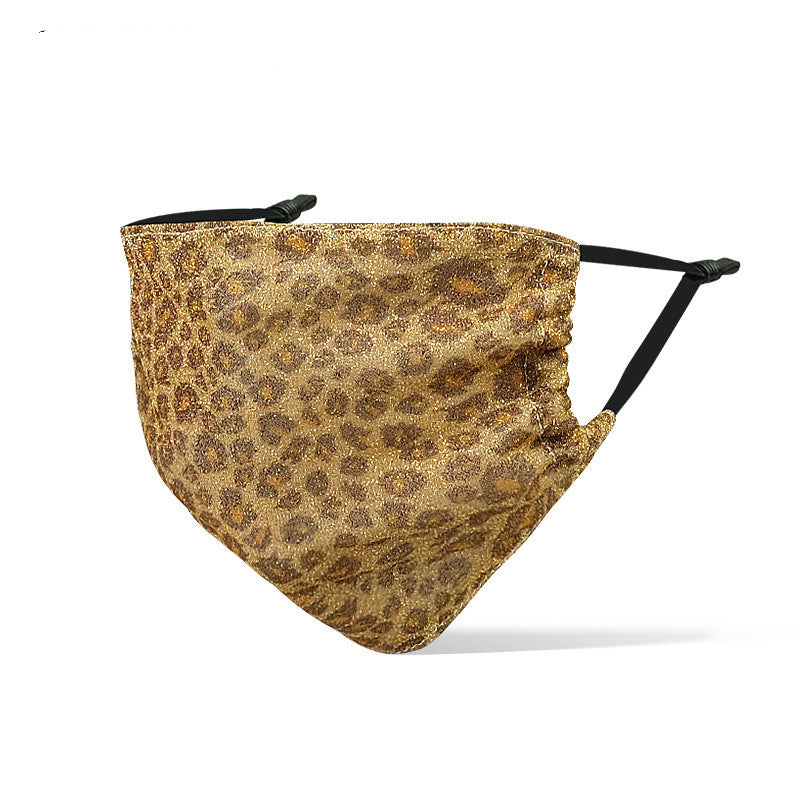 Non-woven sequined leopard mask