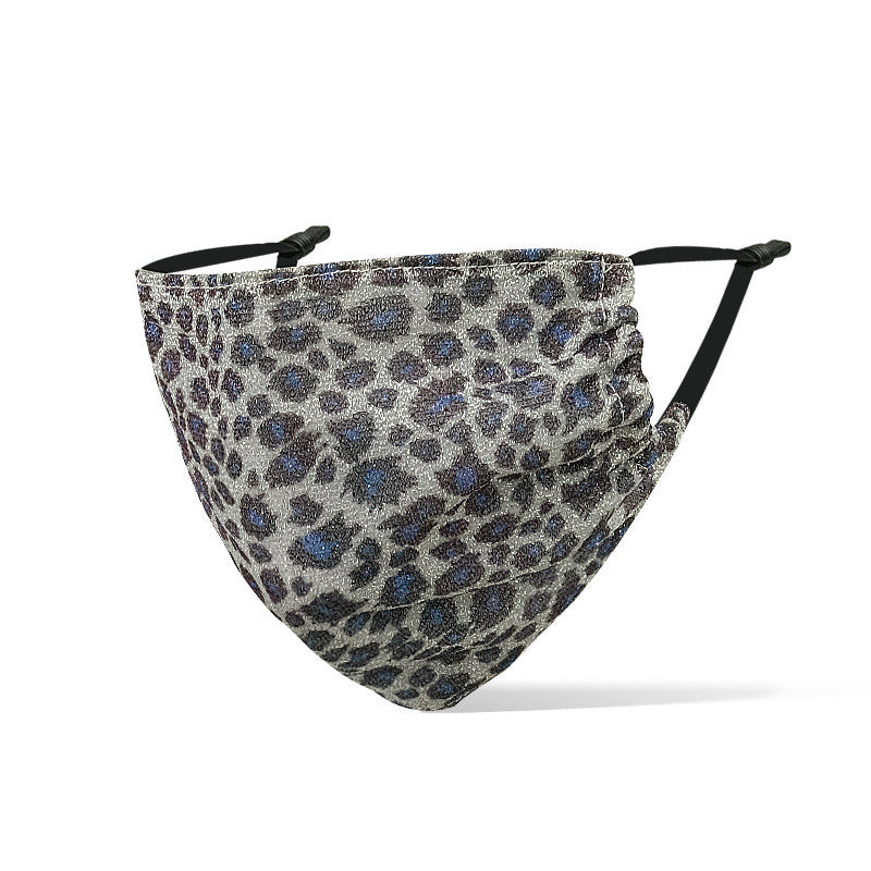 Non-woven sequined leopard mask