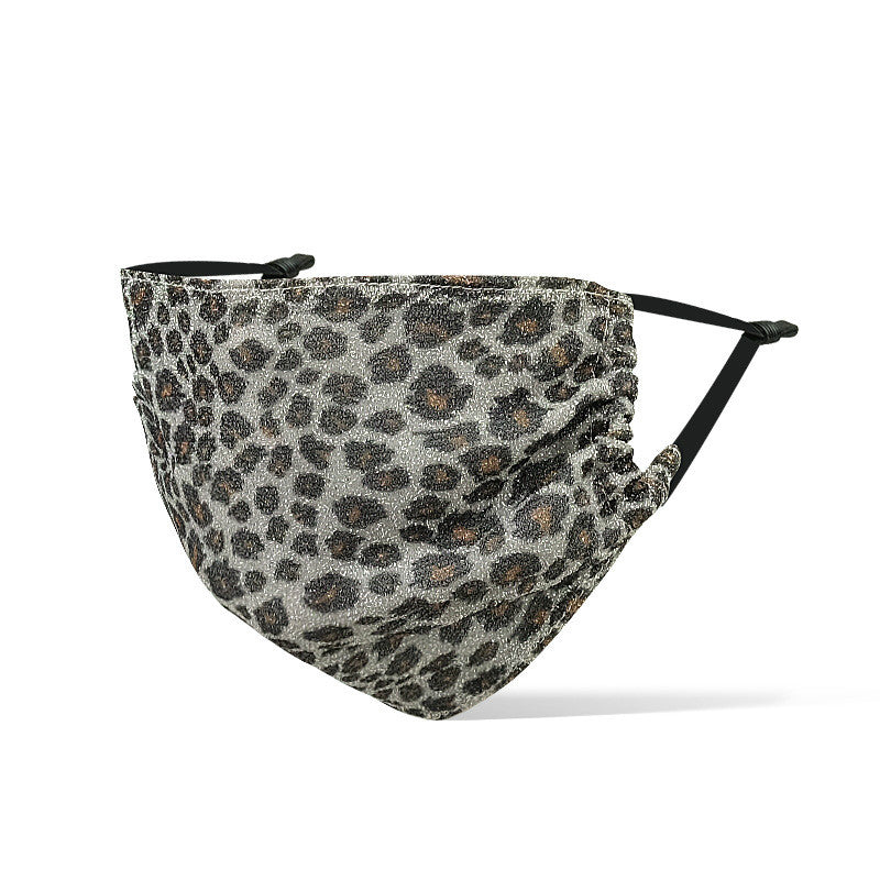 Non-woven sequined leopard mask