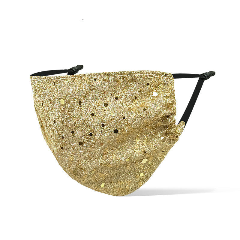 Non-woven sequined leopard mask