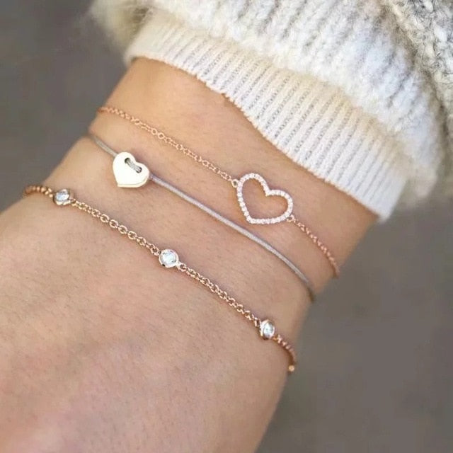 New Bohemian Black Rope Chain Bracelet Set For Women