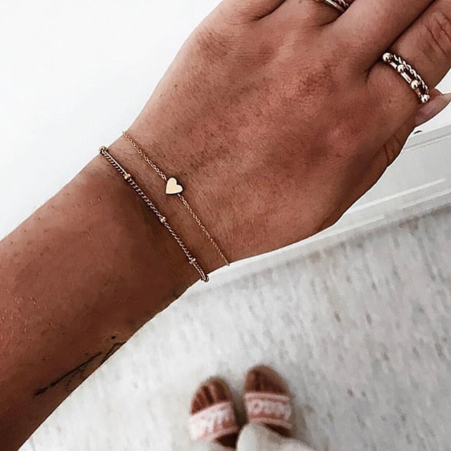 New Bohemian Black Rope Chain Bracelet Set For Women
