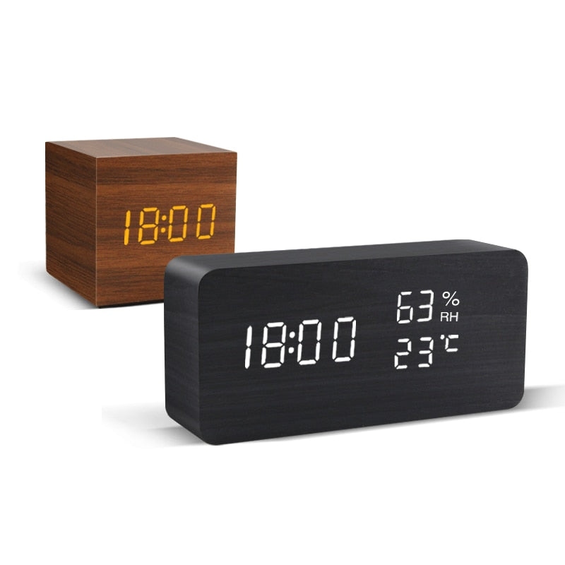 LED Wooden Table Watch