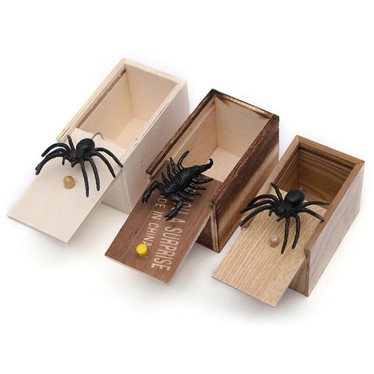 Scare Box Wooden Prank Spider Hidden in Case