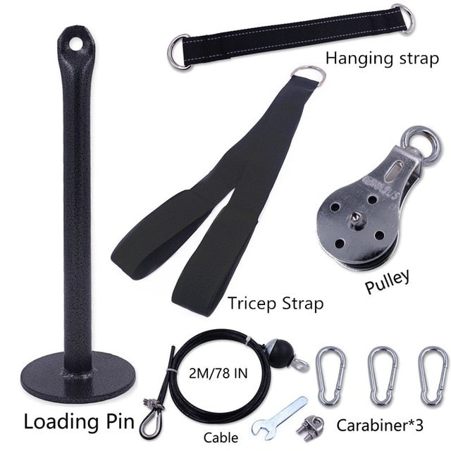 Fitness Pulley Cable System DIY Loading Pin Lifting Triceps Rope