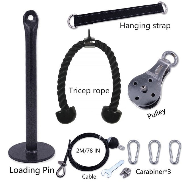 Fitness Pulley Cable System DIY Loading Pin Lifting Triceps Rope