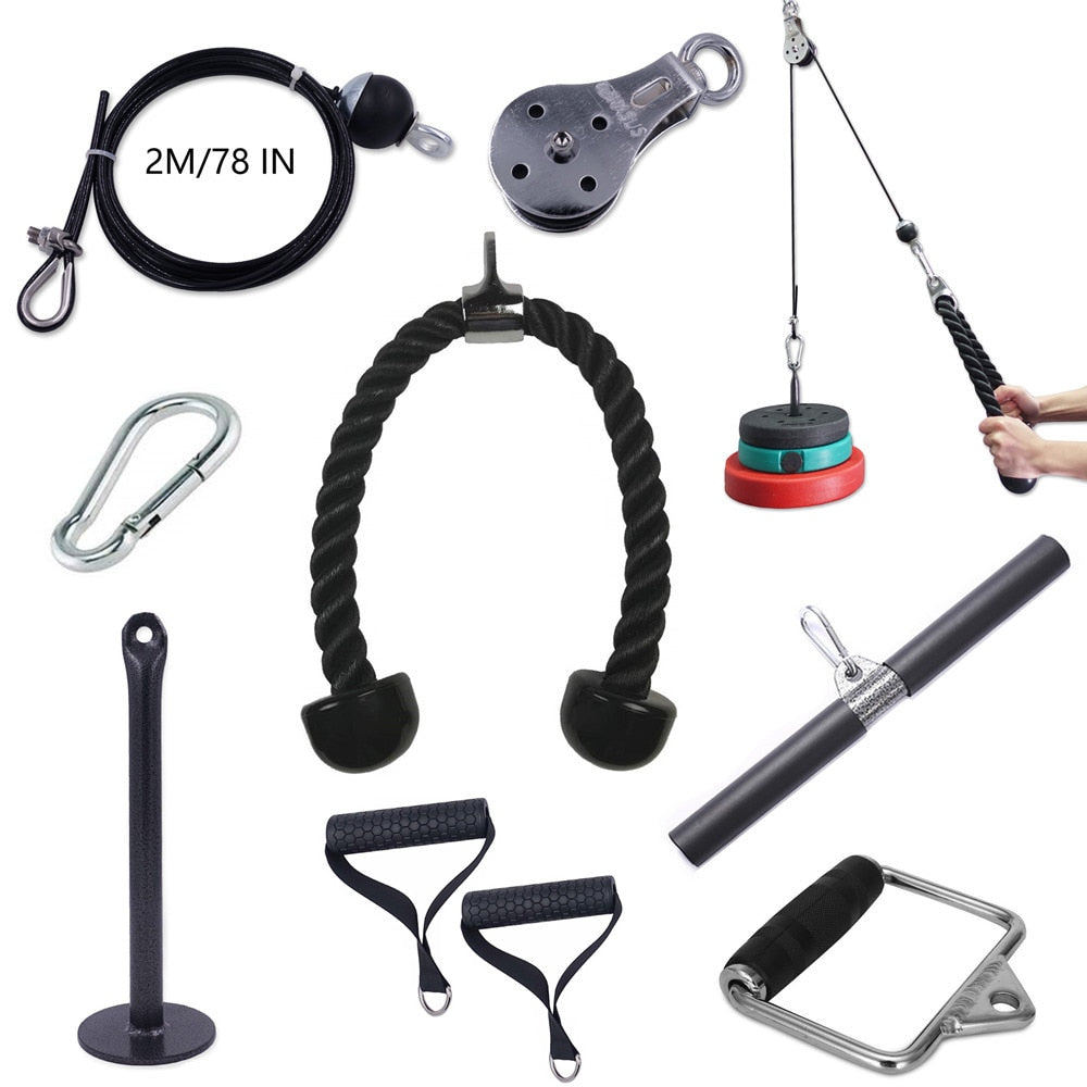 Fitness Home Gym Cable Machines Attachment Crossfit Bodybuilding